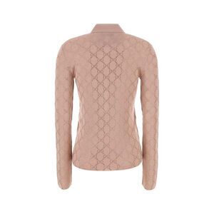 GUCCI GG Jacquard Knit Polo Shirt Women PINK T-Shirts & Tops